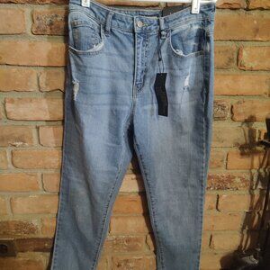 NWT Versona Skinny Moderm Denim Blue Jeans 6 Raw Edge